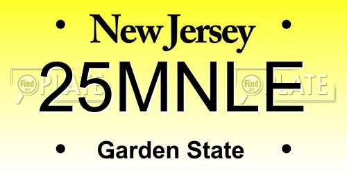 25MNLE New Jersey License Plate