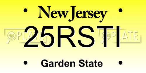 25RSTI New Jersey License Plate