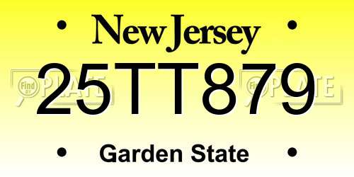 25TT879 New Jersey License Plate