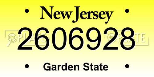 2606928 New Jersey License Plate