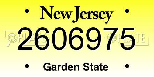 2606975 New Jersey License Plate