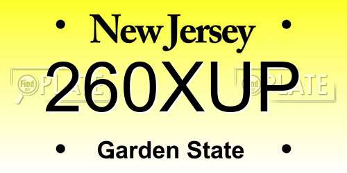 260XUP New Jersey License Plate