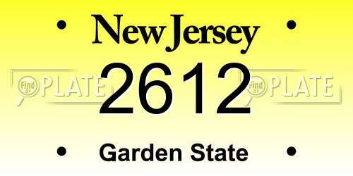 2612 New Jersey License Plate