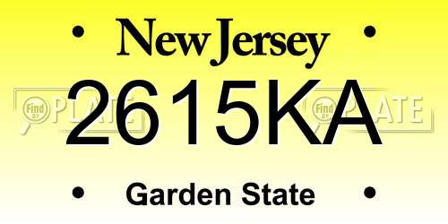 2615KA New Jersey License Plate