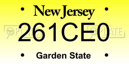 261CE0 New Jersey License Plate