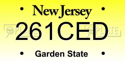 261CED New Jersey License Plate