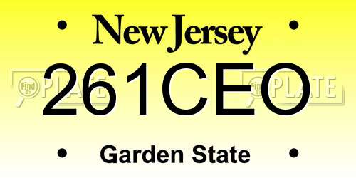 261CEO New Jersey License Plate