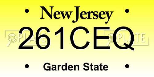 261CEQ New Jersey License Plate