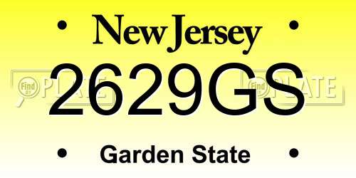 2629GS New Jersey License Plate
