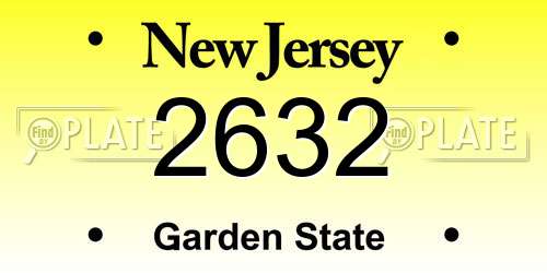 2632 New Jersey License Plate