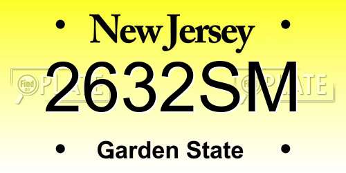 2632SM New Jersey License Plate
