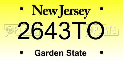 2643TO New Jersey License Plate