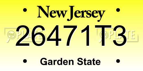26471T3 New Jersey License Plate