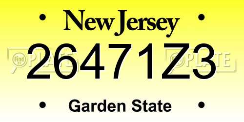 26471Z3 New Jersey License Plate