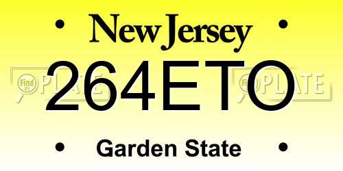 264ETO New Jersey License Plate