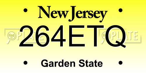 264ETQ New Jersey License Plate