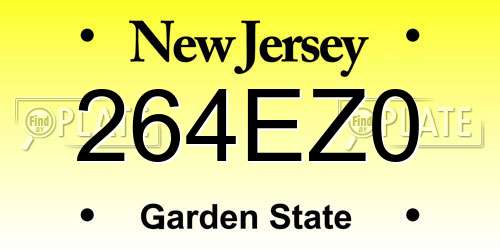 264EZ0 New Jersey License Plate