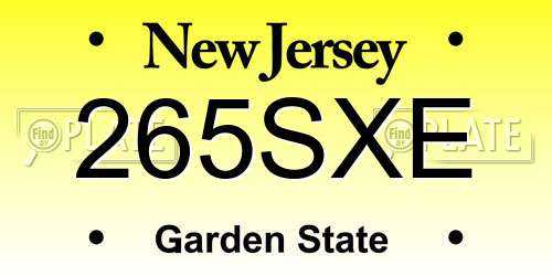 265SXE New Jersey License Plate