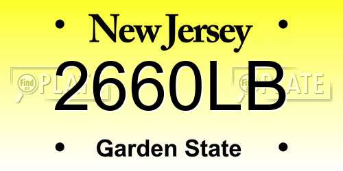 2660LB New Jersey License Plate