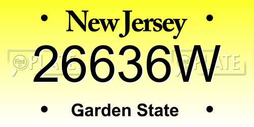 26636W New Jersey License Plate