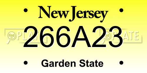 266A23 New Jersey License Plate
