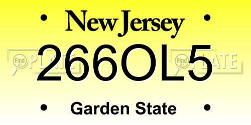 266OL5 New Jersey License Plate