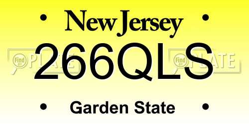 266QLS New Jersey License Plate