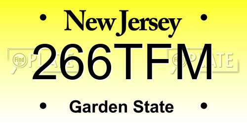 266TFM New Jersey License Plate