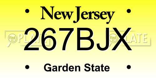 267BJX New Jersey License Plate