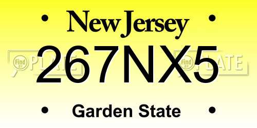 267NX5 New Jersey License Plate