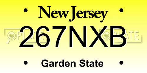 267NXB New Jersey License Plate