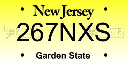 267NXS New Jersey License Plate