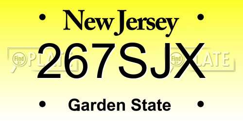 267SJX New Jersey License Plate