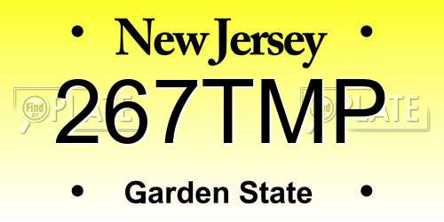 267TMP New Jersey License Plate