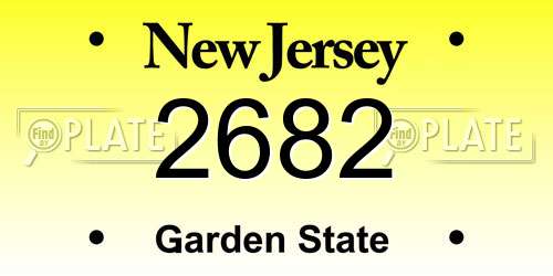 2682 New Jersey License Plate