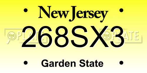 268SX3 New Jersey License Plate