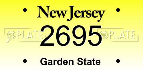 2695 New Jersey License Plate