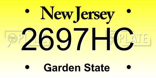 2697HC New Jersey License Plate