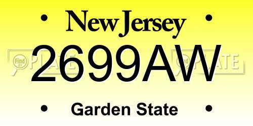 2699AW New Jersey License Plate