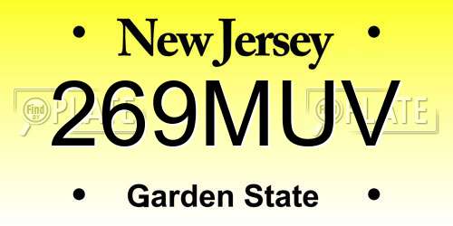 269MUV New Jersey License Plate