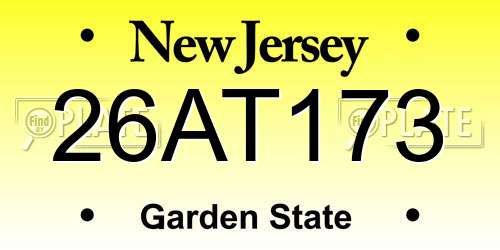 26AT173 New Jersey License Plate