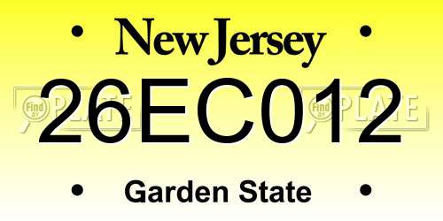 26EC012 New Jersey License Plate