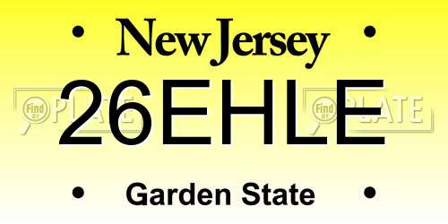 26EHLE New Jersey License Plate