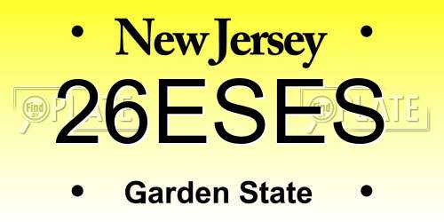 26ESES New Jersey License Plate