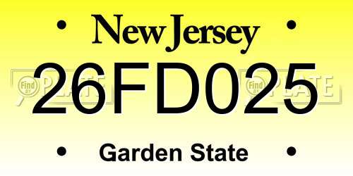 26FD025 New Jersey License Plate
