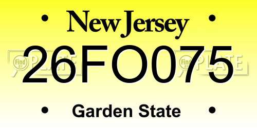 26FO075 New Jersey License Plate