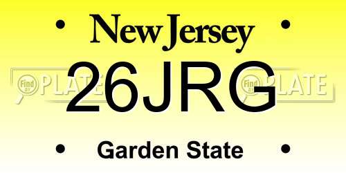 26JRG New Jersey License Plate