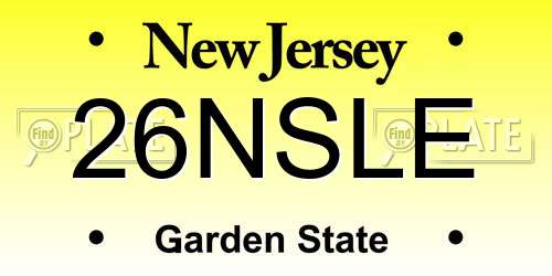 26NSLE New Jersey License Plate