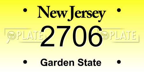 2706 New Jersey License Plate