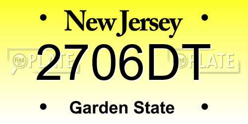 2706DT New Jersey License Plate